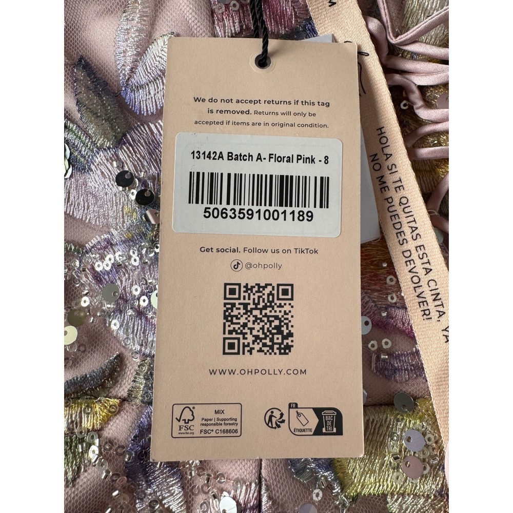 Oh Polly Floral Embroidered Sequin Corset Mini Dress & Pleated Maxi Skirt size 4 - Picture 9 of 10